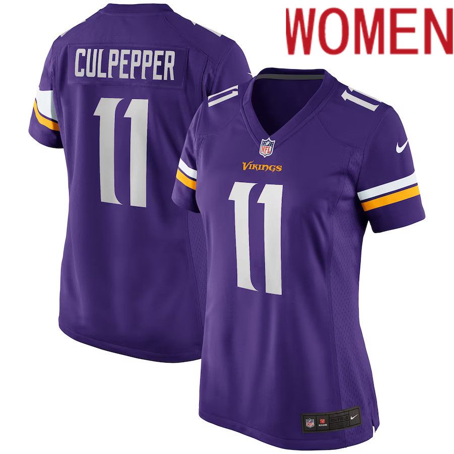 Women Minnesota Vikings #11 Daunte Culpepper Nike Purple Game Retired Player NFL Jersey